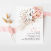 Pampas Grass Blush Pink Baby in Bloom Baby shower Kaart