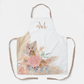Pampas Grass Blush Pink Floral Monogram Schort (Voorkant)
