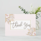 Pampas Grass blush roze Bedankkaart (Staand voorkant)