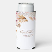 Pampas Grass Blush Roze Bloem | VRIJGEZELLENFEEST Seltzer Blikjeskoeler (Seltzer Achterkant)