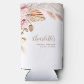 Pampas Grass Blush Roze Bloem | VRIJGEZELLENFEEST Seltzer Blikjeskoeler (Achterkant)