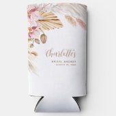 Pampas Grass Blush Roze Bloem | VRIJGEZELLENFEEST Seltzer Blikjeskoeler (Voorkant)