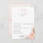 Pampas Grass Blush Roze Bloemen Bruiloft RSVP (Voorkant / Achterkant)