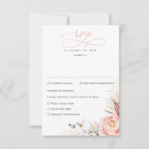 Pampas Grass Blush Roze Bloemen Bruiloft RSVP