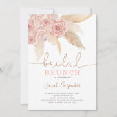 Pampas Grass blush Vrijgezellenfeest brunch-uitnod Kaart (Voorkant)