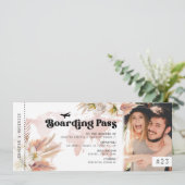 Pampas Grass Boarding Pass Weddenschap Kaart (Staand voorkant)