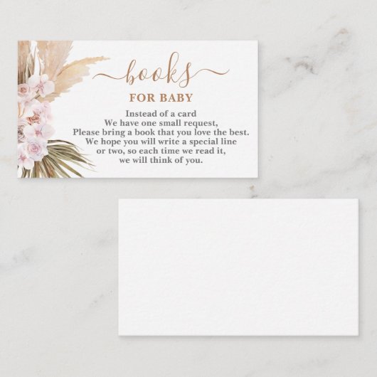 Pampas Grass Boeken voor Baby Kaart (Voorkant / Achterkant)