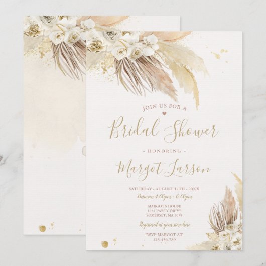 Pampas Grass Bohemen Vrijgezellenfeest Kaart (Voorkant / Achterkant)