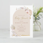 Pampas Grass Bohemian Arch Desert Baby shower Kaart (Staand voorkant)