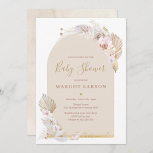 Pampas Grass Bohemian Arch Desert Baby shower Kaart