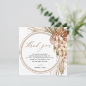 Pampas Grass Bohemian Baby shower Bedankt (Staand voorkant)