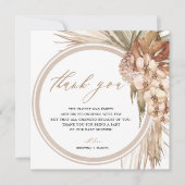 Pampas Grass Bohemian Baby shower Bedankt (Voorkant)