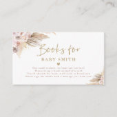 Pampas Grass Bohemian Baby shower Breng een boek Informatiekaartje (Voorkant)
