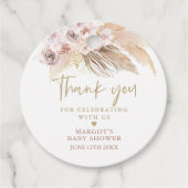 Pampas Grass Bohemian Baby shower Favor Bedankjes Labels (Voorkant)