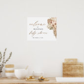 Pampas Grass Bohemian Baby shower Welkom Poster (Keuken)