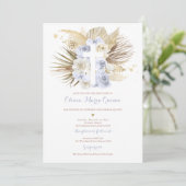 Pampas Grass Bohemian Baptism Boho Christening Kaart (Staand voorkant)