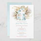Pampas Grass Bohemian Baptism Boho Christening Kaart (Voorkant / Achterkant)