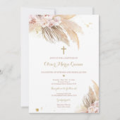 Pampas grass Bohemian Baptism Boho Christening Kaart (Voorkant)