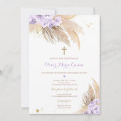 Pampas Grass Bohemian Baptism Boho Christening Kaart (Voorkant)