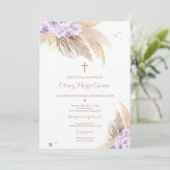 Pampas Grass Bohemian Baptism Boho Christening Kaart (Staand voorkant)
