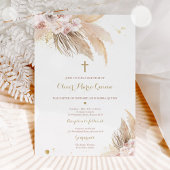 Pampas grass Bohemian Baptism Boho Christening Kaart