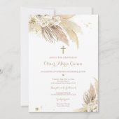 Pampas Grass Bohemian Baptism Boho Christening Kaart (Voorkant)