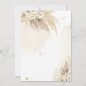 Pampas Grass Bohemian Baptism Boho Christening Kaart (Achterkant)