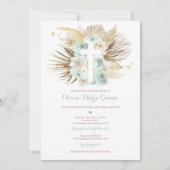Pampas Grass Bohemian Baptism Boho Christening Kaart (Voorkant)