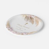 Pampas Grass Bohemian Baptism Boho Christening  Papieren Bordje (Gekanteld)