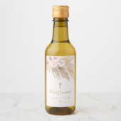 Pampas Grass Bohemian Baptism Personalized Mini Wijn Etiket (Voorkant)