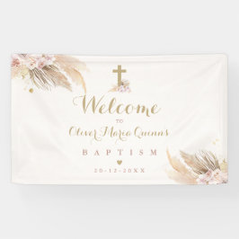 Pampas Grass Bohemian Baptism Persoonlijk Welkom Spandoek