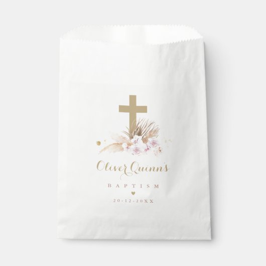 Pampas Grass Bohemian Baptisme Personalized Bedankzakje (Voorkant)