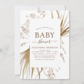 Pampas Grass Bohemian Boho Baby shower Kaart (Voorkant)