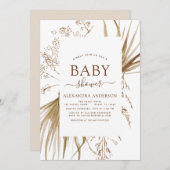 Pampas Grass Bohemian Boho Baby shower Kaart (Voorkant / Achterkant)