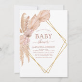 Pampas Grass Bohemian Boho Baby shower Kaart (Voorkant)