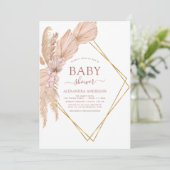 Pampas Grass Bohemian Boho Baby shower Kaart (Staand voorkant)