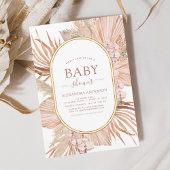 Pampas Grass Bohemian Boho Baby shower Kaart