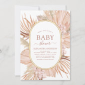 Pampas Grass Bohemian Boho Baby shower Kaart (Voorkant)
