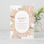 Pampas Grass Bohemian Boho Baby shower Kaart (Staand voorkant)