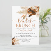 Pampas Grass Bohemian Boho Bridal Brunch Kaart (Staand voorkant)