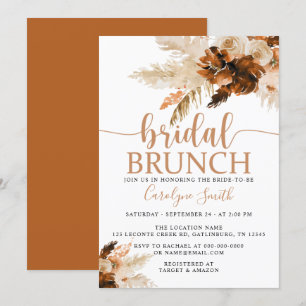 Pampas Grass Bohemian Boho Bridal Brunch Kaart