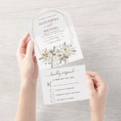 Pampas Grass Bohemian Boho Eucalyptus Weddenschap All In One Uitnodiging (Afscheurbaar)