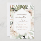 Pampas grass Bohemian Boho Eucalyptus Wedding Invi Kaart (Voorkant)