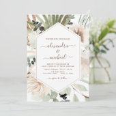 Pampas grass Bohemian Boho Eucalyptus Wedding Invi Kaart (Staand voorkant)