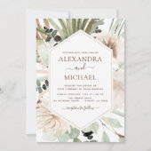 Pampas grass Bohemian Boho Eucalyptus Wedding Invi Kaart (Voorkant)