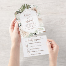 Pampas Grass Bohemian Boho Eucalyptus Wedding RSVP