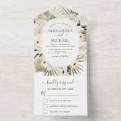 Pampas Grass Bohemian Boho Eucalyptus Weduwen Alle All In One Uitnodiging (Binnen)