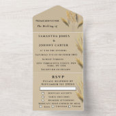 Pampas Grass Bohemian Boho RSVP Herfst Elegant All In One Uitnodiging (Binnen)