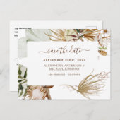 Pampas Grass Bohemian Boho Save the Date Invitatio Briefkaart (Voorkant / Achterkant)