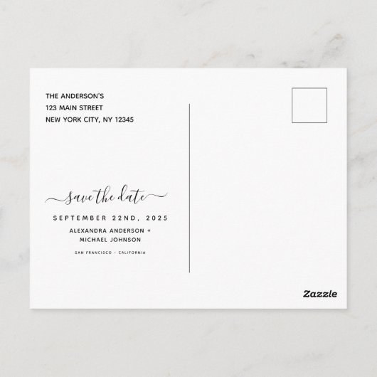 Pampas Grass Bohemian Boho Save the Date Invitatio Briefkaart (Achterkant)